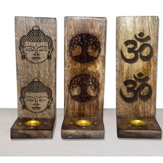 Incensario TABLA madera Forma L-3 Diseños Versión Tallada